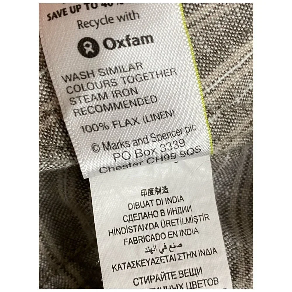 Marks & Spencer 100% Flax Linen Flared Skirt in Coffee Womens Sz UK12/US 14